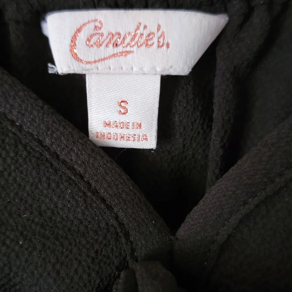 Candie's Elegant Black Top with Bow Accent Size Small - Picture 3 of 4